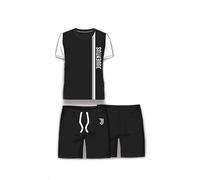Pyjama Juventus Garçon Homme Officiel Homewear Interlock Combinaison Coton 1065 1060, Juventus Noir J10 3005, S