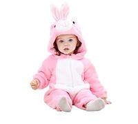 Pyjama lapine Rose 100 cm Fille sans Pieds Polaire Costume Combinaison Chaude Carnaval idée Cadeau Original Doux déguisement Pyjamas tendres