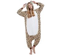 Pyjama Licorne Kigurumi Adulte Animal Cosplay Costume Sleepwear Combinaison Jumpsuit,S,Multicolore-Léopard