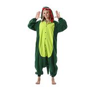 Pyjama Licorne Kigurumi Adulte Animal Cosplay Costume Sleepwear Combinaison Jumpsuit,XL,Dinosaure-1
