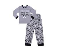 Pyjama long en coton gris avec manette de jeu I Had To Pause My Game to Be Here pour garçon, gris, 14-15 Years