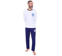 Pyjama long en coton officiel de l'équipe de football d'Angleterre pour homme, blanc, M