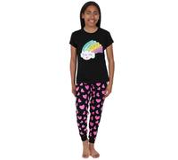 Pyjama long en coton pour enfants « Girls You Are Amazing, Loved », unique, solide, spécial, doux, Noir , 9-10 ans