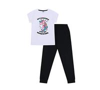 Pyjama long en coton pour fille avec inscription « My Unicorn Ate My Homework » - Blanc - 9-10 ans