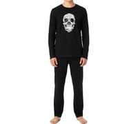Pyjama long pour garçon, jersey simple doux en 100 % coton, avec motif « Welcome to Hell, dans la couleur noire », Noir - Bienvenue à la lumière, 164