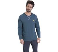 Pyjama long rayures homme L'Escale Athena vert en coton L