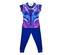 Pyjama long style 3D pour filles et garçons Motif loup, blanc, 7 ans