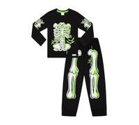 Pyjama long unisexe motif squelette qui brille dans le noir, Noir , 5 ans