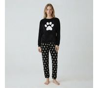 Pyjama Long Velours Imprimé Patte De Chien Femme Bill Tornade