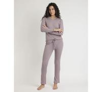 Pyjama manches longues col V côtelé femme Admas Soft Violet M