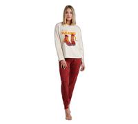 Pyjama manches longues femme Admas Keep Walking Beige 2XL