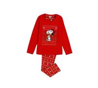 Pyjama manches longues fille Peanuts Merry Christmas Rouge 8 ans
