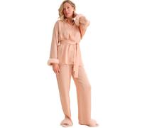 Pyjama manches longues manches longues femme Lisca Passion Rose 38