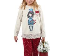 Pyjama manches longues pantalon fille Admas The Hatter Blanc 8 ans