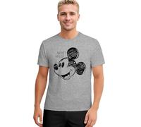 Pyjama Mickey Mouse Disney pour homme - Ensemble pyjama pour homme - Haut à manches courtes avec short et pantalon - Gris/noir