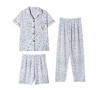 Pyjama Monstre Et Compagnie Pyjama Adulte Femme Ensemble D Été Pièces à Manches Courtes Et pour Femme Grande Taille Chemise Rouge Chemises De Nuit pour Blue XL