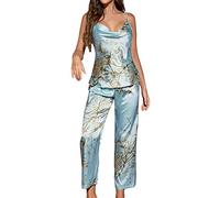 Pyjama Monstre Et Compagnie Pyjama Adulte Femme Petite Cerise Imprimé Pyjamas Ensemble Printemps Et Été Bretelles Pantalon Deux Pièces Ensemble Été Chemise Rouge Femme Chemises De Nuit Mint Green M