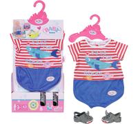 Pyjama motif requin & des pantoufles assorties pour poupée rouge et bleu TU