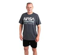 Pyjama NASA pour homme - Ensemble pyjama de voyage spatial - Haut à manches courtes avec pantalon - Gris
