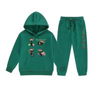 Pyjama Noël Enfant Ensemble Fille Renne Noël Hoodie Set Deux Pièces Enfant Moyen Petit Solide Couleur Manches Longues Hoodie Sweatpants Carnaval Noël Doux Cadeau Parfait Vêtement Sportif