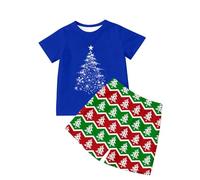 Pyjama Noël Enfant Fille Ensemble Fille Style Floral Print Deux Pièces Confortable Daily Wear Party Ensemble Design Mignon Carnaval Noël Cadeau Unique Vêtement Fille