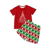 Pyjama Noël Enfant Fille Ensemble Fille Style Floral Print Deux Pièces Confortable Daily Wear Party Ensemble Design Mignon Carnaval Noël Cadeau Unique Vêtement Fille