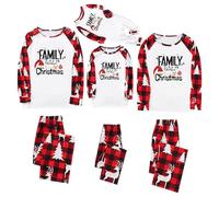 Pyjama Noel Famille Assorti Ensemble Pyjama Maison Chaud Costume Famille Pyjamas Impirmé Tenue de Noël Couple Christmas Ensemble Femme Homme Fille BéBé Garçon Automne Hiver Grande Taille Cadeau Noel