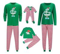 Pyjama Noel Famille Hiver avec Imprimé Ensembles de Pyjamas Chaud Manches Longues Satin Pajama Assorti Couple 2025 Pyjama Noël Famille, Sleepwear Pjs Set Mere Noel Costume Sexy (A1-Green,4 Years)