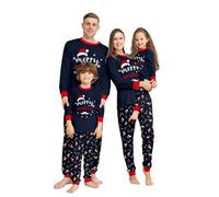 Pyjama Noel Famille,Pyjama Assorti Couple,Ensembles de Pyjamas Noël,Chaud Christmas Pyjama Ensemble Femme Homme Fille BéBé Garçon Printemps Automne Hiver Bébés