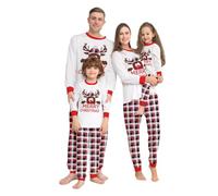 Pyjama Noel Famille,Pyjama Assorti Couple,Ensembles de Pyjamas Noël,Chaud Christmas Pyjama Ensemble Femme Homme Fille BéBé Garçon Printemps Automne Hiver Enfants