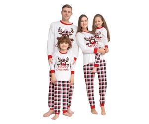 Pyjama Noel Famille,Pyjama Assorti Couple,Ensembles de Pyjamas Noël,Chaud Christmas Pyjama Ensemble Femme Homme Fille BéBé Garçon Printemps Automne Hiver Enfants