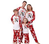 Pyjama Noël Famille Pyjama Famille De Noël Deux Pièces Pyjama De Noël Correspondant Couple T-shirt Et Pantalon Pyjama De Noël Familles Renne Matching Sleepwear Pour Papa Maman Fille Fils 2025, N, 7-8