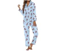 Pyjama Noel Femme Chaud - Ensemble de Pyjama féminin élégant pour Nuits Confortables et Douces avec Design Festif et Coupe Moderne