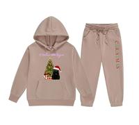 Pyjama Noël Fille Ensemble Fille Renne Noël Hoodie Set Deux Pièces Enfant Moyen Petit Solide Couleur Manches Longues Hoodie Sweatpants Carnaval Noël Doux Cadeau Festif Vêtement Enfant