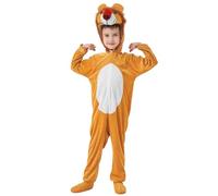 Pyjama One Piece Enfant Combinaison à Capuche pour Enfants,Costume de fête,Combinaison Cosplay,Fermeture éclair,vêtements de Nuit Chauds(Orange,8-9 Ans)