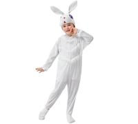 Pyjama One Piece Enfant Combinaison à Capuche pour Enfants,Costume de fête,Combinaison Cosplay,Fermeture éclair,vêtements de Nuit Chauds(White,8-9 Ans)