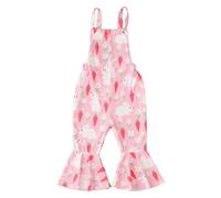 Pyjama One Piece Enfant Hauts et Bas sans Manches pour Petites Filles,imprimés de Dessins animés,Combinaisons,vêtements de Pâques(18-24 Mois)