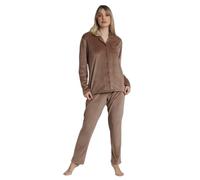 Pyjama ouvert rayÃ© manches longues femme Admas Classic Relax Home Marron S