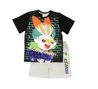 Pyjama Pokémon pour garçons ou filles avec motif Évoli ou Scorbunny, ensemble 2 pièces comprenant un haut et un bas à manches courtes, âge 3-12 ans, Scorbunny, 7-8 ans