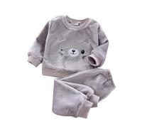 Pyjama Polaire Filles,Pyjama Hiver bébé Filles Impression de Dessin animé Chaud et Doux Vêtements de Nuit Épais Tenues De Détente 2 pièces Ensembles De Pyjama Manches Longues Hauts + Bas de Pyjama