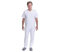 Pyjama pour Alzheimer avec Fermeture au Dos, 100% Coton Léger, Manches Courtes, Pantalon Long, 9012/3, pour Personnes âgées