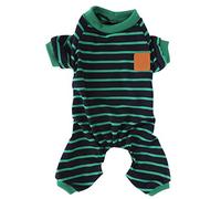Pyjama pour Animaux de Compagnie, vêtements tricotés Doux, Combinaison Confortable de 4 Pieds à Rayures pour Chiens, Chiots et Chats (L)