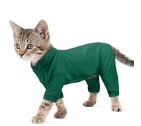 Pyjama pour chat, chemise, pull pour chaton - Manteau chaud avec manches longues pour se sentir bien et donner de la chaleur (vert armée, XS)