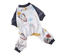 Pyjama pour Chien à Rayures, Combinaison D'intérieur Chaude, Taille M | Polyester Imprimé, Coupe Confortable sans Gêne, Réutilisable, pour Chien, Style Simple et Adorable
