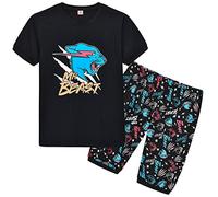 Pyjama pour enfants, garçons et filles, célèbre joueur Youtuber, léopard rugissant, imprimé chat, ensemble de pyjama pour adolescents de 7 à 13 ans, Court., 7-8 Years