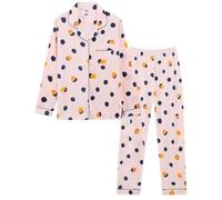 Pyjama pour femme en coton d'été devant pyjama avec imprimé élégant décontracté pour la maison col en V et manches pyjama avec boutons long 2 pièces doux et confortable léger T-shirt, A#Rose Gold, M