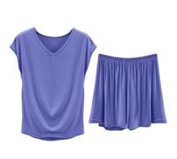 Pyjama pour femme en modal, ensemble de vêtements de détente pour femme, ensemble de survêtement britannique, ensemble de pyjama short pour femme, vêtements de nuit pour femme, pyjama assorti pour le