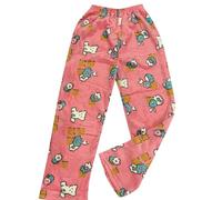 Pyjama pour femme - Pantalon long d'été - Pantalon de pyjama pour femme - Jersey - Animal World - Flanelle - Automne et hiver - Nouveau Coral Velvet Épais - Chaud et décontracté, bleu ciel, XXL