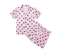 Pyjama pour fille - Court - Bébé fille - Printemps été - Imprimé dessin animé - Short à manches courtes - Vêtements de nuit - Vêtements pyjamas - Peignoir en tissu éponge pour enfants, Rose, 13- 14