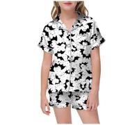 Pyjama Pour GarçOn Fille 2 Pièces Deguisement Halloween Enfant Ensemble de Bebe Ensembles Coton Bien serré Coupe troite Costume Vêtement Nuit Cadeau d'Halloween